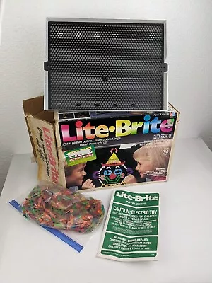 Vtg Lite Brite Light Toy 1990 Original Box & Large Bag Of Pegs Tested Working • $22.49
