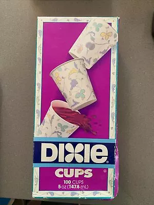 RARE 1993 New Dixie ROSY WATERCOLOR Disposable 100 Cups 5oz Fruits Vine • $30