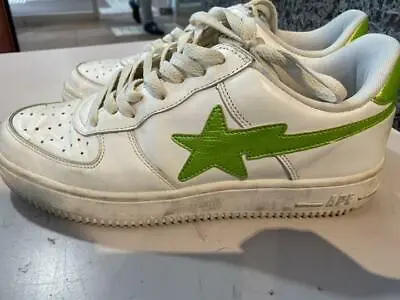 A BATHING APE Bapesta Sneaker Shoes Low White US10 Used From Japan • $710.56