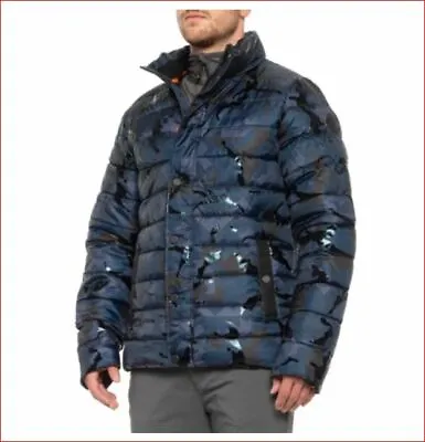 Noize Amstdm Men Coat Jacket 4765250-00 Blue Black Camo Sz M $230 • $63.99