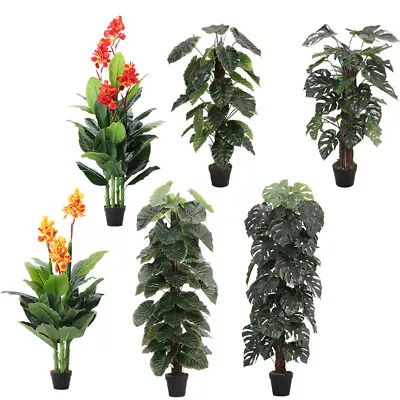 LARGE Artificial Tree In Pot Fake Plant UV Stable Indoor / Outdoor Garden Decor • £125.95