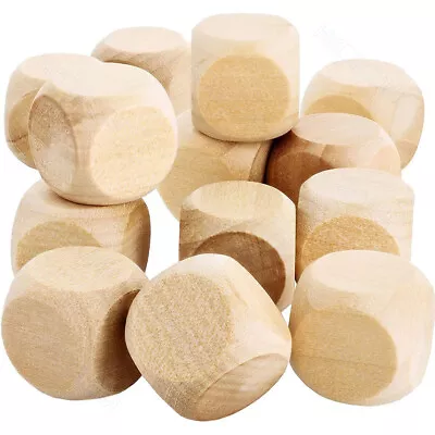 Wooden Plain Dice Beech Dices Cube Cubes Blank Plain Unpainted Wood Six Sided • $105.26