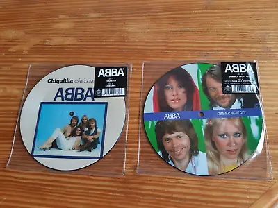 ABBA SUMMER NIGHT CITY + CHIQUITITA -2 X 40TH ANNIV. 7  PICTURE DISCS -BRAND NEW • $89.99