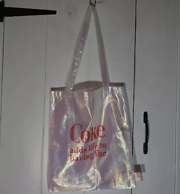 Coca Cola Vintage Tote Bag Sheer Iridescent Bag Collectors NEW Adds Life To Fun • £17.99