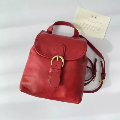 Vintage Coach 4152 Bantam Bag Daypack Mini Backpack Bucket Red Leather • $149.99