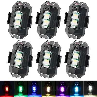 6× Strobe Lights Flash LED Warning Hazard Beacon For Motorcycle Aircraft 7-Color • $13