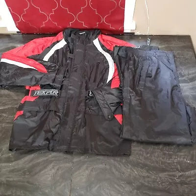 Texport Motorcycle Riding Jacket Pants Suit Set Men's Size 3XL Black/Red Racing • $99.99