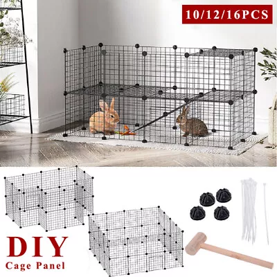16/12/10 Panels Pet Dog Play Pen Detachable Puppy Rabbit Playpen DIY Cage Fence • £3.99