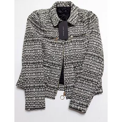 ZARA WOMAN Short Zipped Tweed Jacket Size S • $169.99