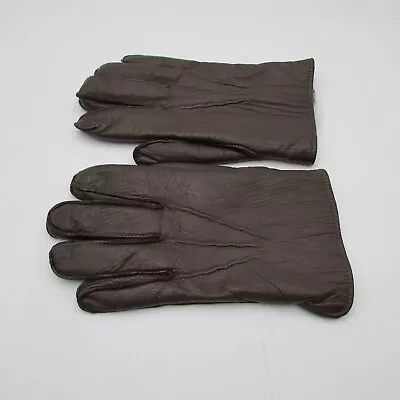 Lauer Brown Leather Fur Lined Gloves Men's Large • $29.99