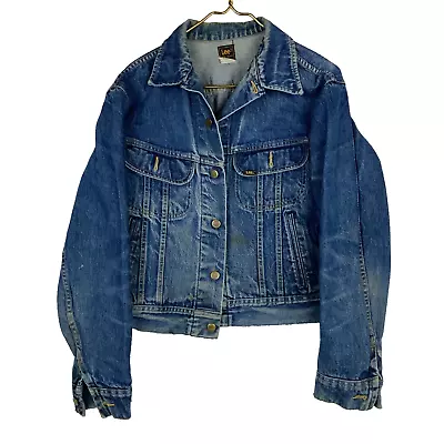 Vintage Lee Denim Jean Jacket 46 Blue Made In Usa 90s • $38.24