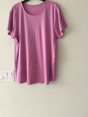 J.Jill Women 100% Pima Cotton Shirttail Tee Sz XL Short Sleeve Pale Purple  • $16