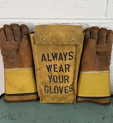 Vintage Linemen’s Voltage Insulating Gloves Size 10 1/2 Always Wear Your Gloves • $120