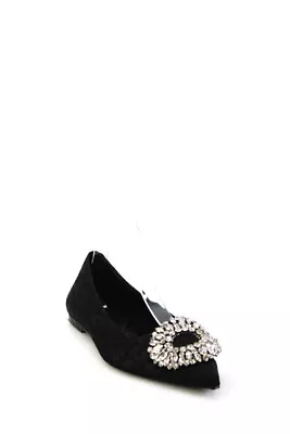 $41.99 • Buy Zara Womens Cheetah Print Pointed Toe Phinestone Accent Flat Shoes Black Size 10