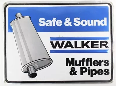 Vintage Original Walker Safe & Sound Mufflers & Pipes Tin Metal Sign 24 X 18 • $125