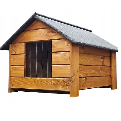 Kennel Weatherproof Dog House Dog Cave Winterfest Insulated Wood 84 X 68 CM • £114.77
