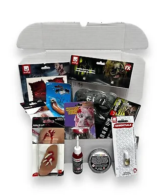 Halloween Accessories Box - Zombie Prosthetics Make Up Scars Tattoos Fangs Latex • £20