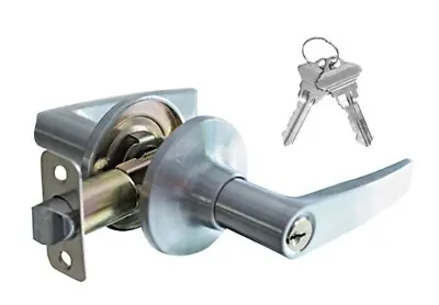 Light Commercial Duty Entry Door Lever Lock Set With 2 Sc1 Keys  (satin Nickel) • $29.99