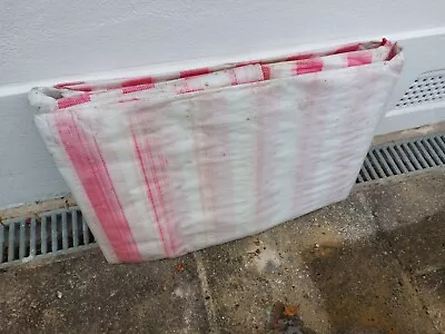 Striped Tarpaulin Medium Heavy Duty Waterproof Market Stall Cover Tarp Sheet • £25