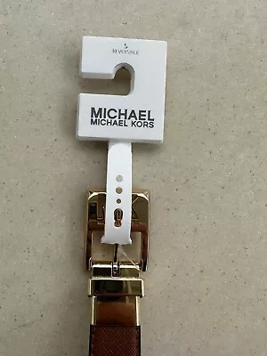 $45 New MICHAEL KORS Women’s Twist Reversible Brown & Brown MK Logo Belt Size S • $37