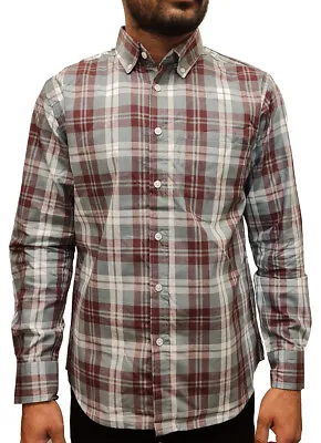 Mens Checked Shirt Casual Pure Cotton Long Sleeve S-XL • £7.95