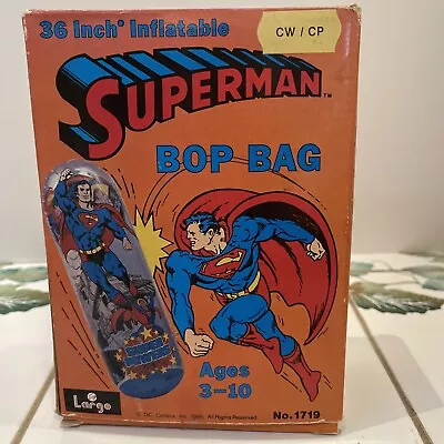 Inflatable SUPERMAN Bop Bag  36   No. 1719 Heavy Duty Vinyl LarGo Toys Vintage • $52