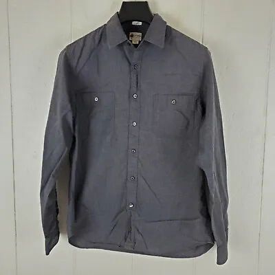 J.CREW Shirt Mens Medium Gray Button Up Collared Long Sleeve Double Pocket • $9.32