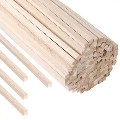 120-Pack 12” X 1/4” X 1/4” Square Wood Dowel Rods - Hardwood Square Sticks Fo... • $24.74