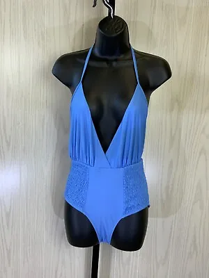 6 Shore Road By Pooja Smocked Halter One Piece Swimsuit Women's Size XS NEW • $19.99