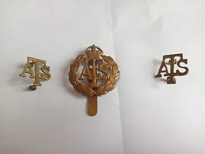 Ats Capbadge And Collar Badges very Good Condition • £10