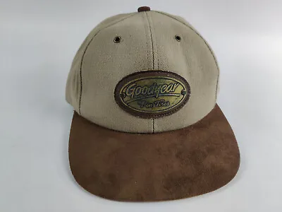 Vtg Goodyear #1 Tires Metal Patch Hat K-Products Suede Bill Strapback Cap Rare • $6.64