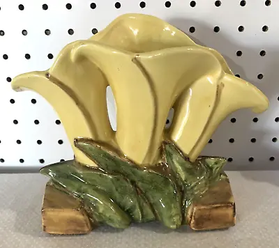 McCoy Pottery Triple Calla Lily Design Planter Vase Art Deco Style Vintage USA • $34.99