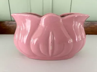 Mid Century Modern Pink Pottery Tulip Vase 7 1/4  Wide. • $18