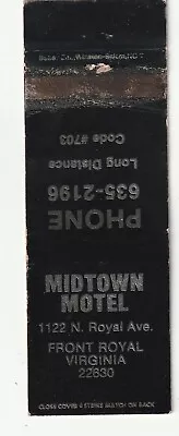 Matchbook Cover - Midtown Motel - Front Royal Virginia • $1.99