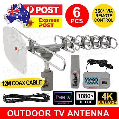 Outdoor TV Antenna Digital Rotating HD Amplified Aerial Signal Booster Remote • $40.95