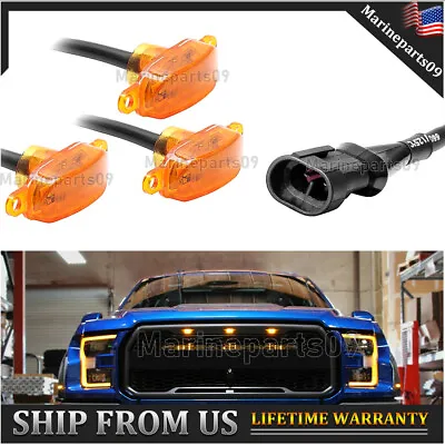 Universal 12 LED Truck Grille Lights Amber 3X Frone Grill Clearence Marker Light • $17.58