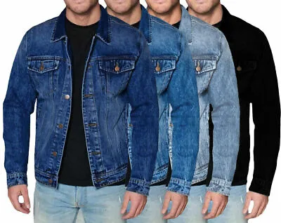 Men’s Red Label Premium Faded Denim Cotton Jean Button Up Slim Fit Jacket • $36.69