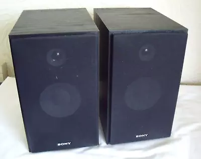 Sony SS-CBX77 Bookshelf Speakers 30watts 6ohms Black Wood Micro System VGC • £17.99