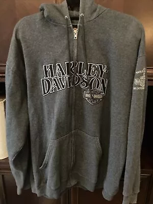 Harley Davidson Zip Up Hoodie Gray XL Jim’s HD Of St Petersburg Fl • $39.99