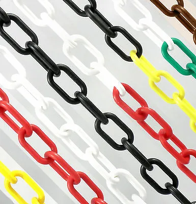 5m X 6mm Plastic Chain + 2 Links For Garden Chain / Barrier Systems / Link Fence • £5.76
