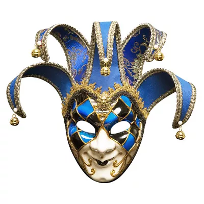 Men Mask Jolly Jester Creative Venetian Masquerade Costume Party Halloween • £24.47