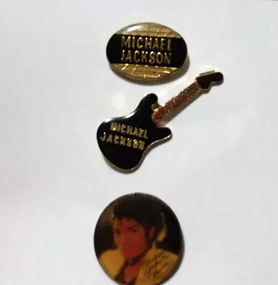 Michael Jackson Enamel Pins Vintage NOS New Old Stock Pop 80s Guitar Lapel Hat • $9.95