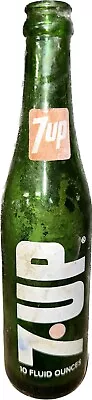 Vintage 7Up 10 Fl. Oz. Green Glass Bottle - Return For Deposit • $13