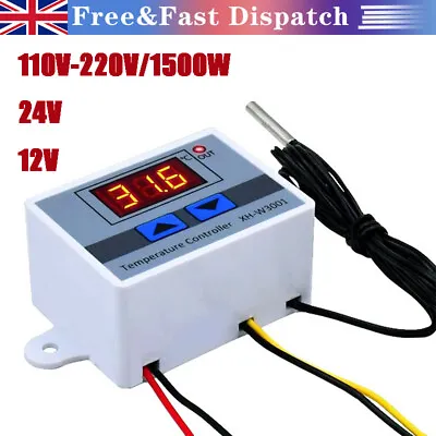 £9.39 • Buy XH-W3001 Digital LED Temperature Controller Thermostat Control Switch & Probe UK