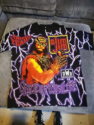 Macho Man Randy Savage Slim Jim All Over Print 2XL Shirt Rare • $200