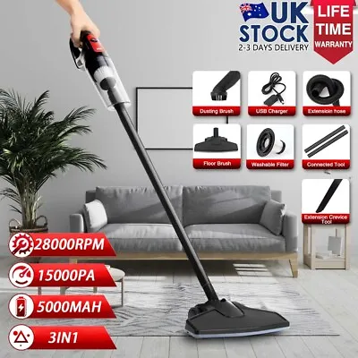 Upright 3 In1 Cordless Vacuum Cleaner Stick Powerful Wireless Vacuum Handheld UK • £22.39