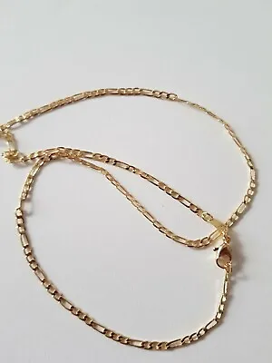 £7.85 • Buy Women's Genuine 14k Gold Plated Figaro Chain 