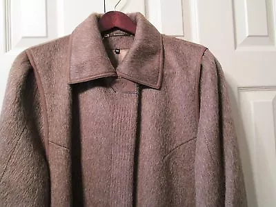 VINTAGE NEW WOMENS LLAMA WOOL BROWN LONG COAT  BY BERGHAUS ENGLAND SIZE14 Recom. • $199.99