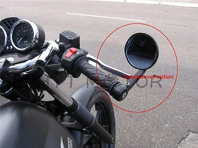 Cnc Black 3  Bar End Mirrors 1  Handlebar For Harley Triumph Victory Motorcycle • $34.55