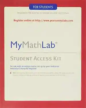 MyMathLab: Student - Printed Access Code By Pearson Education Hall - New A • $33.57
